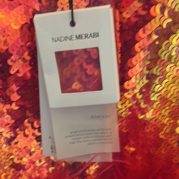 NWT NADINE MERABI Hot Pink Sequin Mini Skirt - Picture 5 of 6